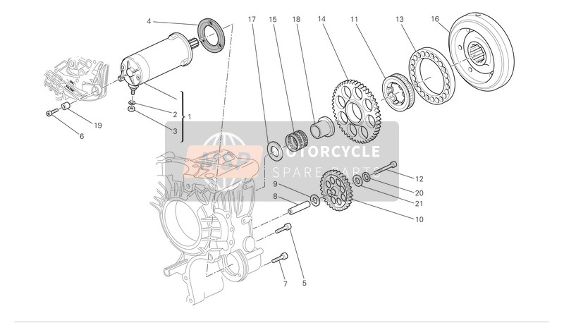 Ducati SUPERBIKE 1098 S Eu 2008 Elektrisch starten en ontsteken voor een 2008 Ducati SUPERBIKE 1098 S Eu