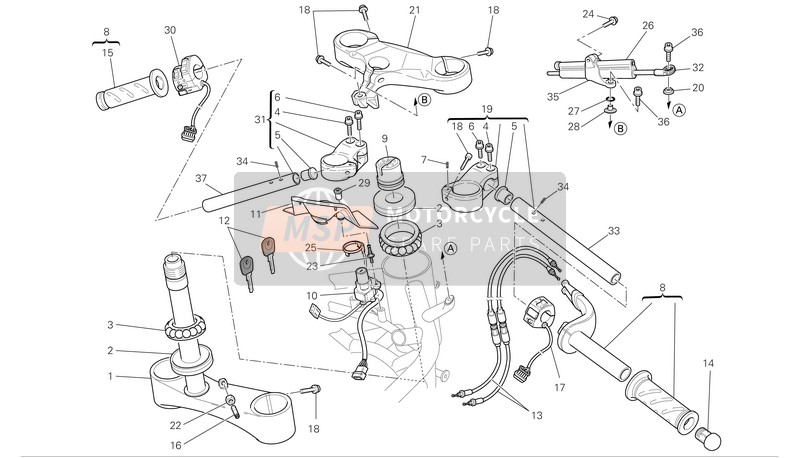 84820021A, Joint A Rotule Amortisseur Direction, Ducati, 1