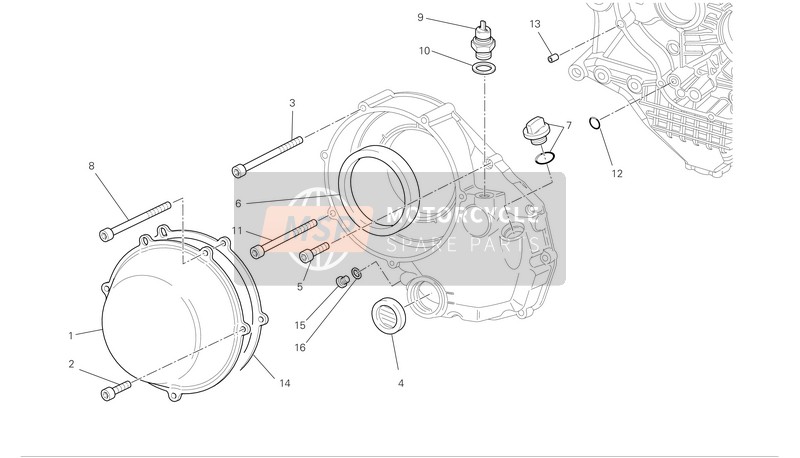 Ducati SUPERBIKE 1098 S TRICOLORE Eu 2007 KUPPLUNGSSEITE KURBELGEHÄUSEABDECKUNG für ein 2007 Ducati SUPERBIKE 1098 S TRICOLORE Eu