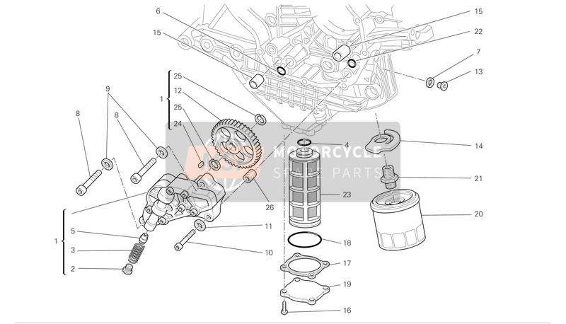 Ducati SUPERBIKE 1098 S TRICOLORE Eu 2007 Filters en oliepomp voor een 2007 Ducati SUPERBIKE 1098 S TRICOLORE Eu