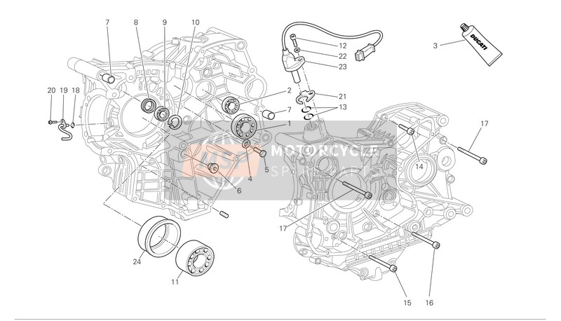 Ducati SUPERBIKE 1098 Usa 2007 Metà carter per un 2007 Ducati SUPERBIKE 1098 Usa