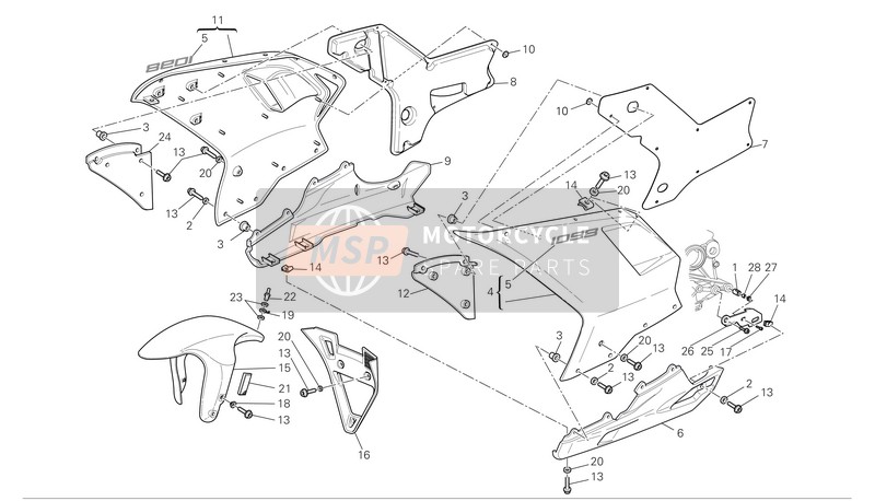 Ducati SUPERBIKE 1098 Usa 2007 Carénage pour un 2007 Ducati SUPERBIKE 1098 Usa