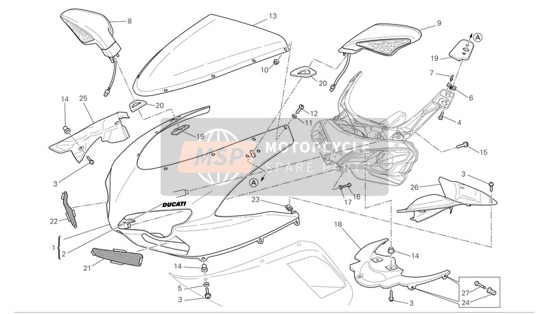 Ducati SUPERBIKE 1098 Usa 2007 Cupolino per un 2007 Ducati SUPERBIKE 1098 Usa