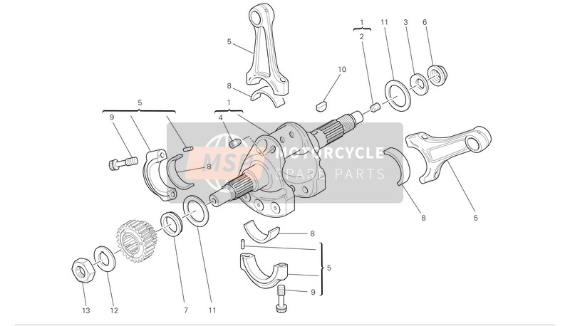 14621503B, Albero Motore 1098R Tribofin.Con Grani E, Ducati, 0