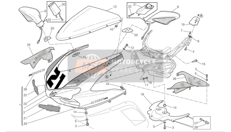 460Z0021B, Panel Interior Izquerdo, Ducati, 0