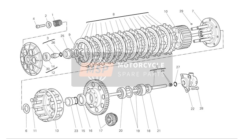 Ducati SUPERBIKE 1098R Eu 2008 Clutch for a 2008 Ducati SUPERBIKE 1098R Eu