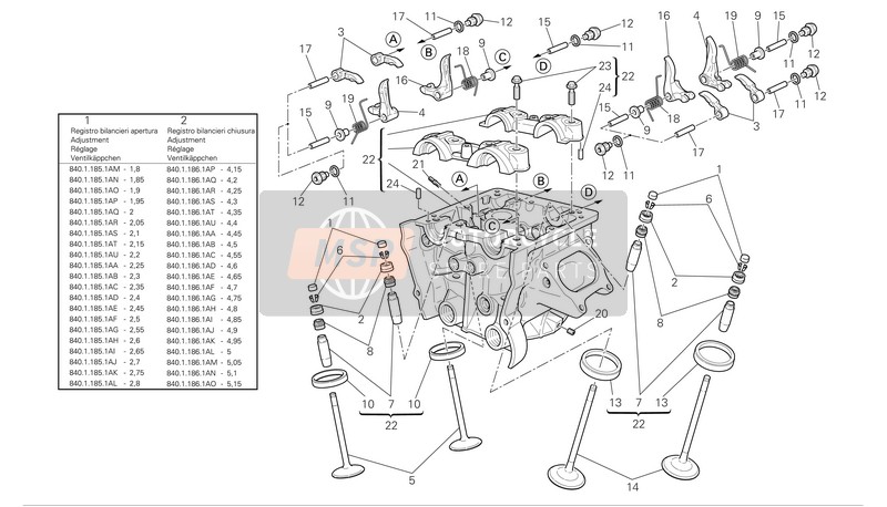 30122476B, Testa Verticale 1098R/08, Ducati, 0