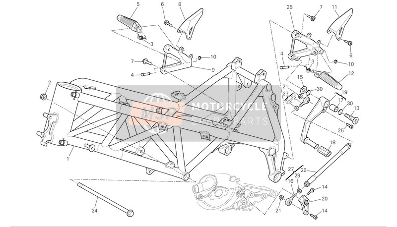 Ducati SUPERBIKE 1098R Eu 2008 Frame voor een 2008 Ducati SUPERBIKE 1098R Eu