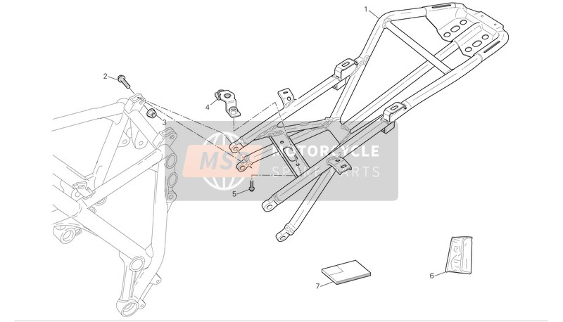 Ducati SUPERBIKE 1098R Eu 2008 Sous-châssis arrière pour un 2008 Ducati SUPERBIKE 1098R Eu