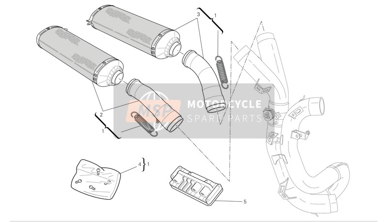 Ducati SUPERBIKE 1098R Eu 2008 Kit silenziatore per un 2008 Ducati SUPERBIKE 1098R Eu