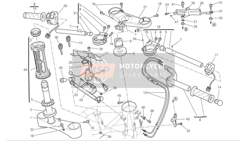 Ducati SUPERBIKE 1098R Eu 2009 Lenker - Stoßdämpfer für ein 2009 Ducati SUPERBIKE 1098R Eu