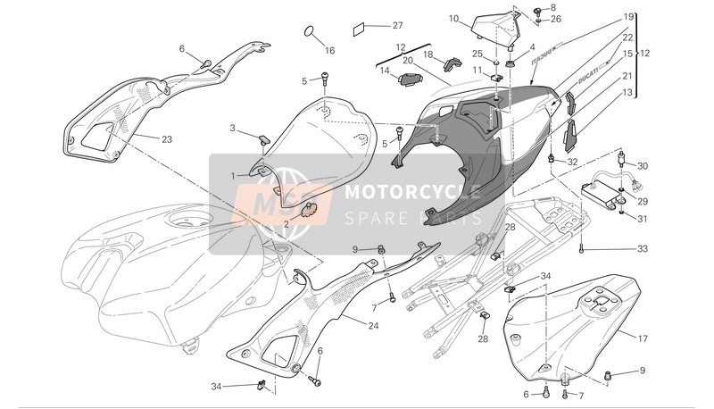 Ducati SUPERBIKE 1098R Eu 2009 SITZ für ein 2009 Ducati SUPERBIKE 1098R Eu