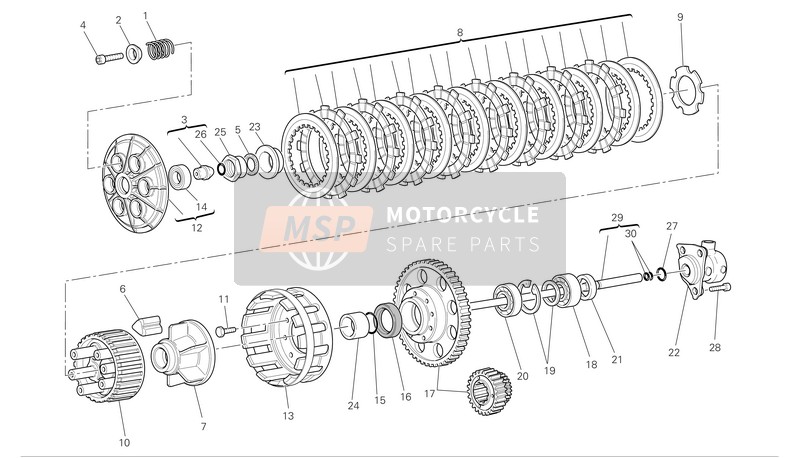 Ducati SUPERBIKE 1198 Eu 2009 Clutch for a 2009 Ducati SUPERBIKE 1198 Eu