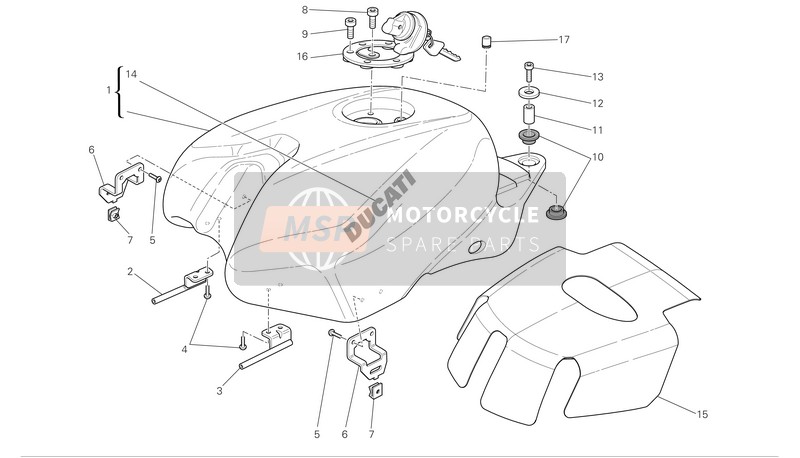 58611603BW, Serbatoio Benz.White 1198 Rc, Ducati, 0