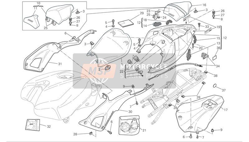 Ducati SUPERBIKE 1198 Eu 2009 SITZ für ein 2009 Ducati SUPERBIKE 1198 Eu