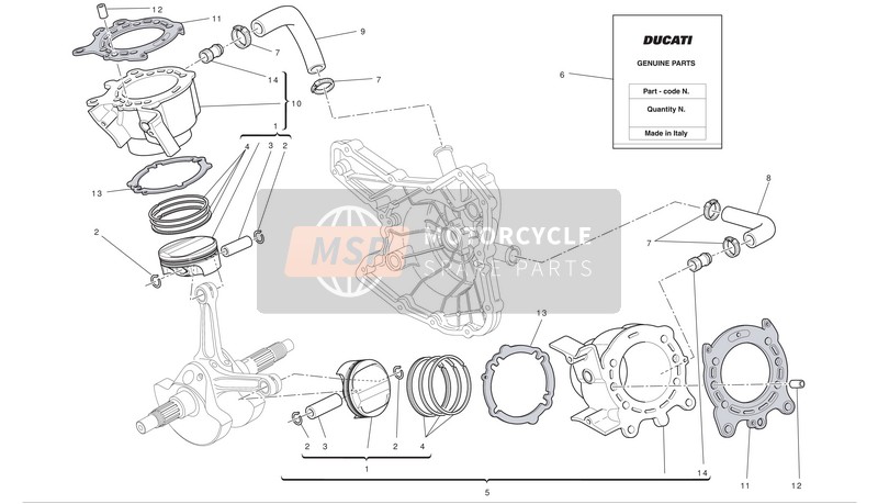 Ducati SUPERBIKE 1198 Eu 2010 Cilindros - Pistones para un 2010 Ducati SUPERBIKE 1198 Eu