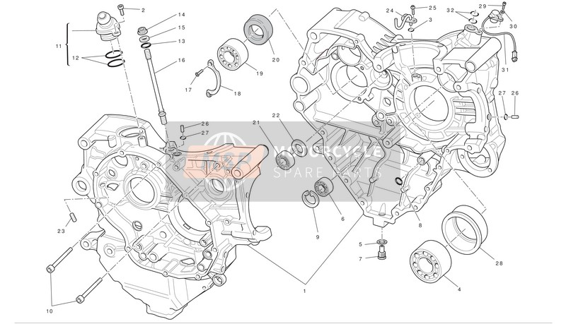 Ducati SUPERBIKE 1198 Eu 2010 Kurbelgehäusehälften für ein 2010 Ducati SUPERBIKE 1198 Eu