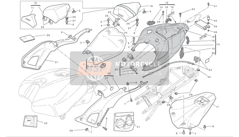 Ducati SUPERBIKE 1198 Eu 2011 Seat for a 2011 Ducati SUPERBIKE 1198 Eu