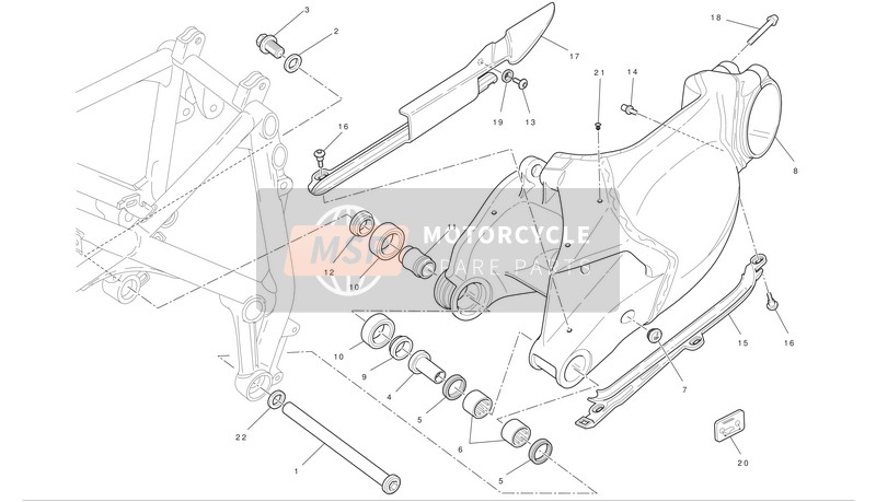 Ducati SUPERBIKE 1198 R CORSE Eu 2010 Swing Arm for a 2010 Ducati SUPERBIKE 1198 R CORSE Eu