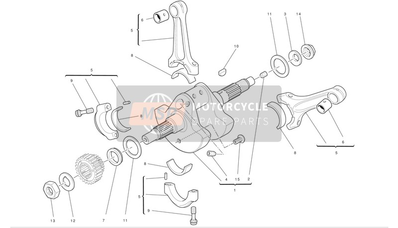 Ducati SUPERBIKE 1198 S CORSE Eu 2010 Pleuelstange für ein 2010 Ducati SUPERBIKE 1198 S CORSE Eu