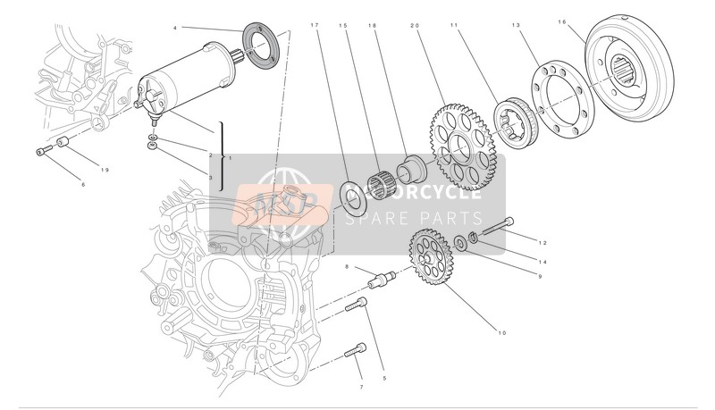 Ducati SUPERBIKE 1198 S CORSE Usa 2010 Avviamento elettrico e accensione per un 2010 Ducati SUPERBIKE 1198 S CORSE Usa