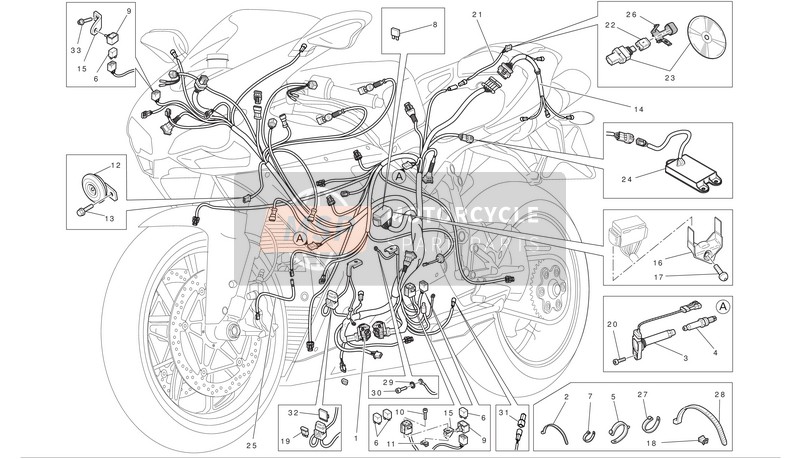 Ducati SUPERBIKE 1198 S Eu 2010 Sistema eléctrico para un 2010 Ducati SUPERBIKE 1198 S Eu