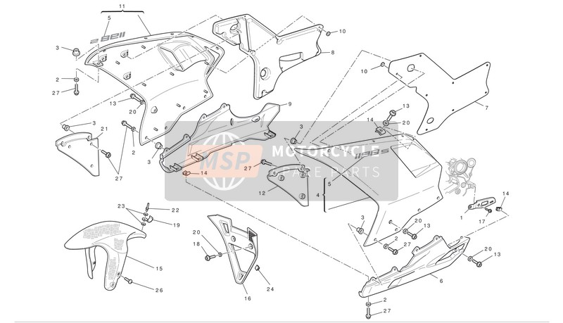 Ducati SUPERBIKE 1198 S Eu 2010 Carénage pour un 2010 Ducati SUPERBIKE 1198 S Eu