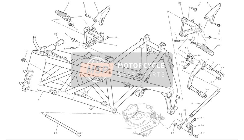 Ducati SUPERBIKE 1198 S Usa 2010 Frame for a 2010 Ducati SUPERBIKE 1198 S Usa