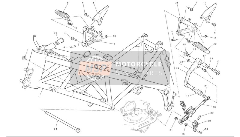 Ducati SUPERBIKE 1198 SP Eu 2011 Frame for a 2011 Ducati SUPERBIKE 1198 SP Eu