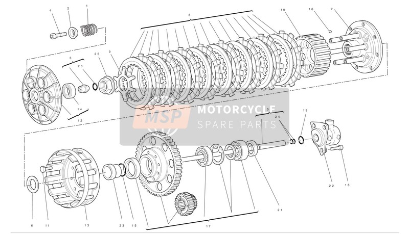 Ducati SUPERBIKE 1198 SP Usa 2011 Embrayage pour un 2011 Ducati SUPERBIKE 1198 SP Usa