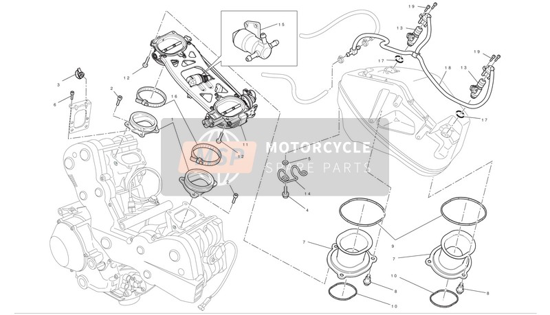 Ducati SUPERBIKE 1198 SP Usa 2011 Drosselklappe für ein 2011 Ducati SUPERBIKE 1198 SP Usa