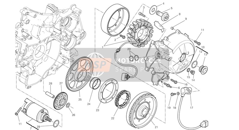 Ducati SUPERBIKE 1199 PANIGALE ABS USA 2014 Avviamento elettrico e accensione per un 2014 Ducati SUPERBIKE 1199 PANIGALE ABS USA