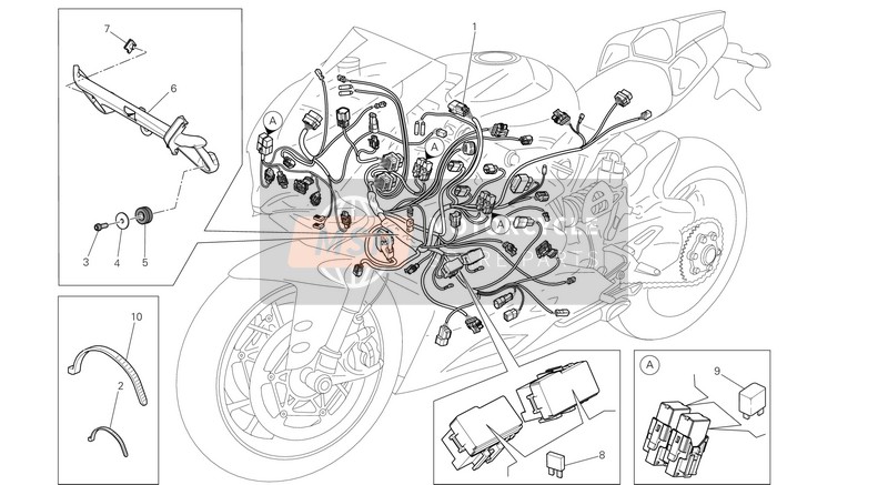 Ducati SUPERBIKE 1199 PANIGALE ABS USA 2014 Wiring Harness for a 2014 Ducati SUPERBIKE 1199 PANIGALE ABS USA