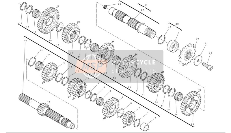 Ducati SUPERBIKE 1199 PANIGALE Eu 2012 Caja de cambios para un 2012 Ducati SUPERBIKE 1199 PANIGALE Eu