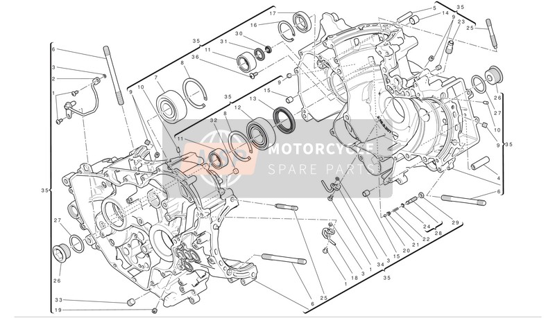 Ducati SUPERBIKE 1199 PANIGALE Eu 2012 Crankcase Halves for a 2012 Ducati SUPERBIKE 1199 PANIGALE Eu