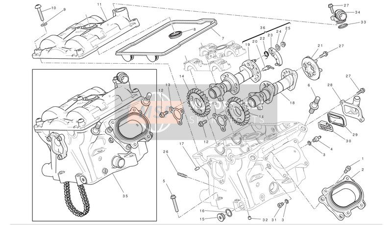 14823751C, Albero Distribuzione Scarico Verticale, Ducati, 1