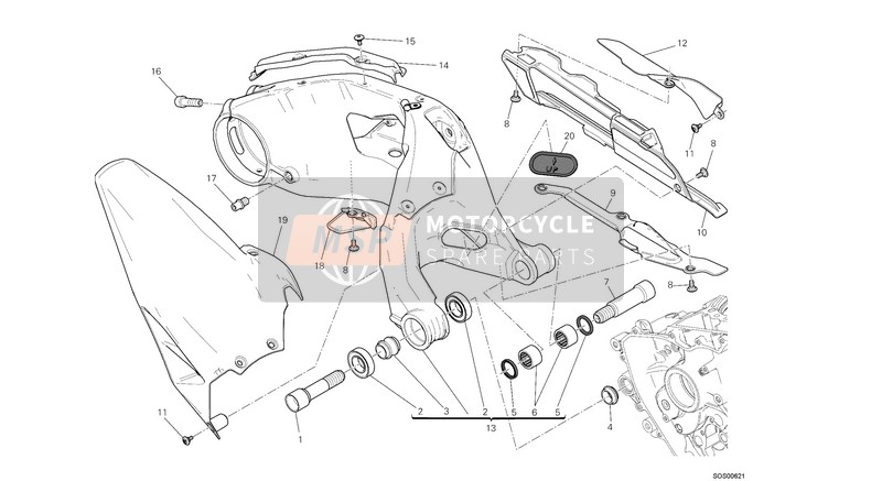 Ducati SUPERBIKE 1199 PANIGALE R USA 2013 Swing Rear for a 2013 Ducati SUPERBIKE 1199 PANIGALE R USA