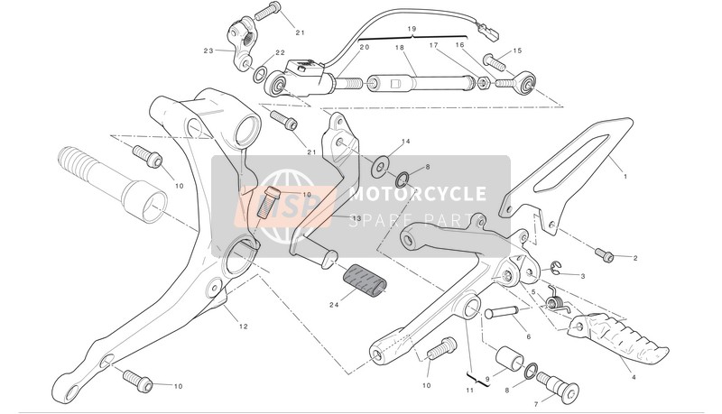 Ducati SUPERBIKE 1199 PANIGALE S Eu 2012 linke Fußstütze für ein 2012 Ducati SUPERBIKE 1199 PANIGALE S Eu