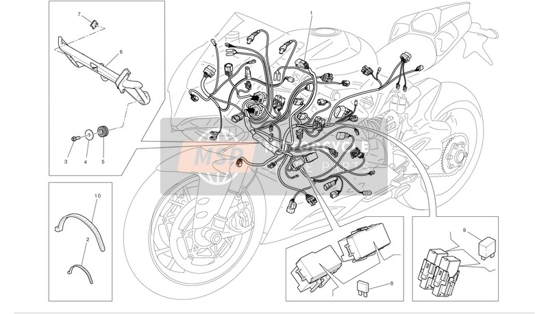 Ducati SUPERBIKE 1199 PANIGALE S Eu 2012 Elektrisch Systeem voor een 2012 Ducati SUPERBIKE 1199 PANIGALE S Eu