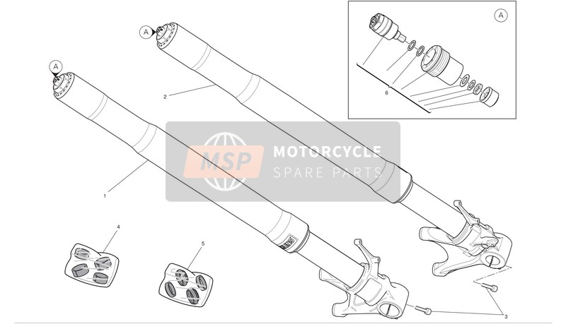 Ducati SUPERBIKE 1199 PANIGALE S Eu 2012 Front Forks for a 2012 Ducati SUPERBIKE 1199 PANIGALE S Eu