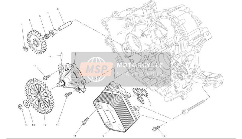 Ducati SUPERBIKE 1199 PANIGALE S TRICOLORE ABS Eu 2012 Pompe à eau pour un 2012 Ducati SUPERBIKE 1199 PANIGALE S TRICOLORE ABS Eu