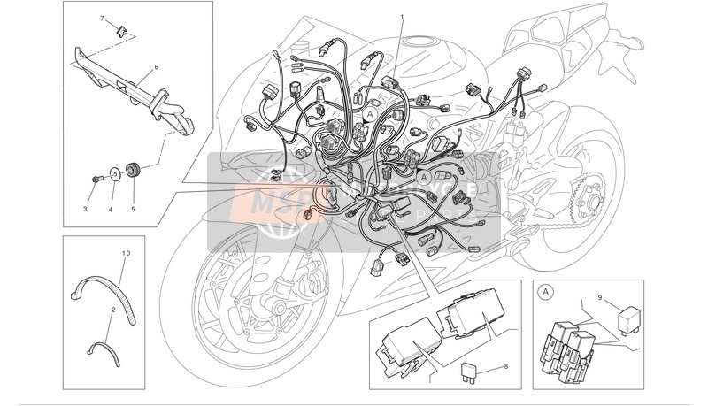 Ducati SUPERBIKE 1199 PANIGALE S TRICOLORE ABS Eu 2012 Sistema eléctrico para un 2012 Ducati SUPERBIKE 1199 PANIGALE S TRICOLORE ABS Eu