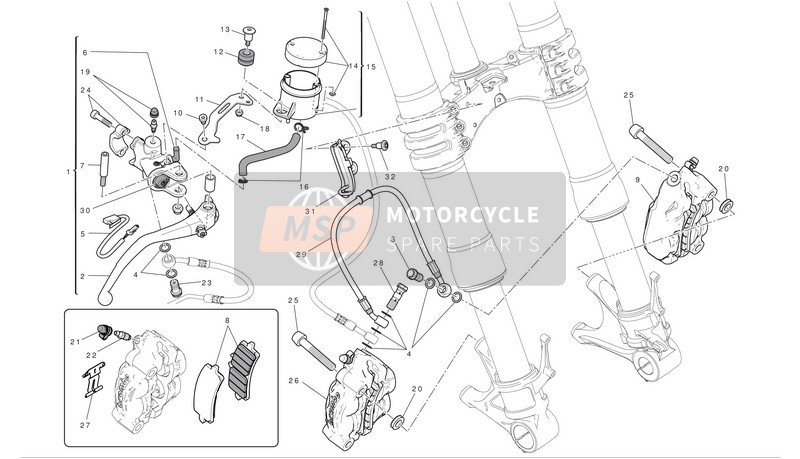 Ducati SUPERBIKE 1199 PANIGALE S TRICOLORE ABS Eu 2012 Frein avant pour un 2012 Ducati SUPERBIKE 1199 PANIGALE S TRICOLORE ABS Eu