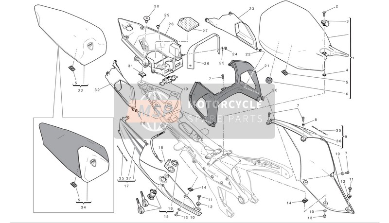 Ducati SUPERBIKE 1199 PANIGALE S TRICOLORE ABS Eu 2012 Zadel voor een 2012 Ducati SUPERBIKE 1199 PANIGALE S TRICOLORE ABS Eu