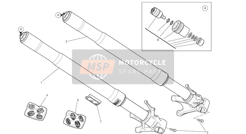 Ducati SUPERBIKE 1199 PANIGALE S TRICOLORE EU 2013 Front Fork for a 2013 Ducati SUPERBIKE 1199 PANIGALE S TRICOLORE EU