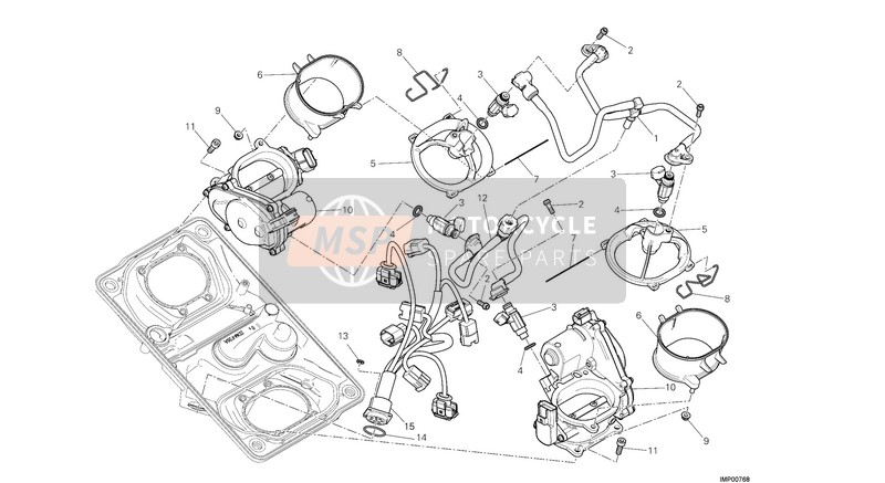 Ducati SUPERBIKE 1199 PANIGALE S TRICOLORE EU 2013 Drosselklappe für ein 2013 Ducati SUPERBIKE 1199 PANIGALE S TRICOLORE EU