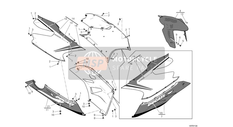 Ducati SUPERBIKE 1199 PANIGALE S TRICOLORE USA 2013 Carenatura per un 2013 Ducati SUPERBIKE 1199 PANIGALE S TRICOLORE USA