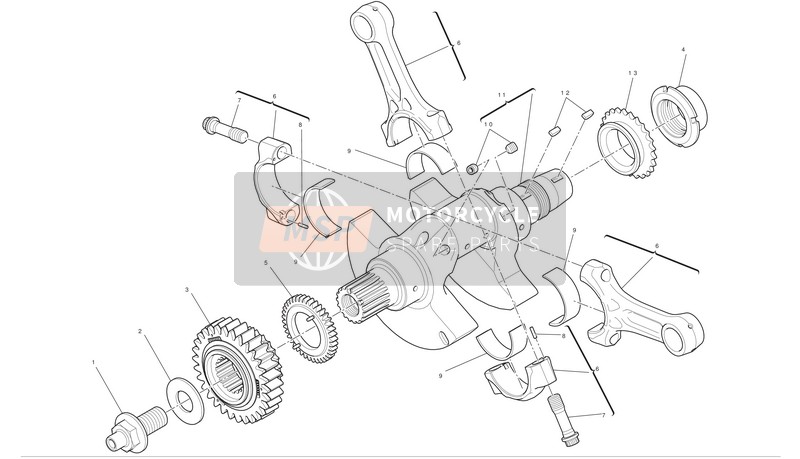 Ducati SUPERBIKE 1199 PANIGALE S Usa 2012 Connecting Rods for a 2012 Ducati SUPERBIKE 1199 PANIGALE S Usa