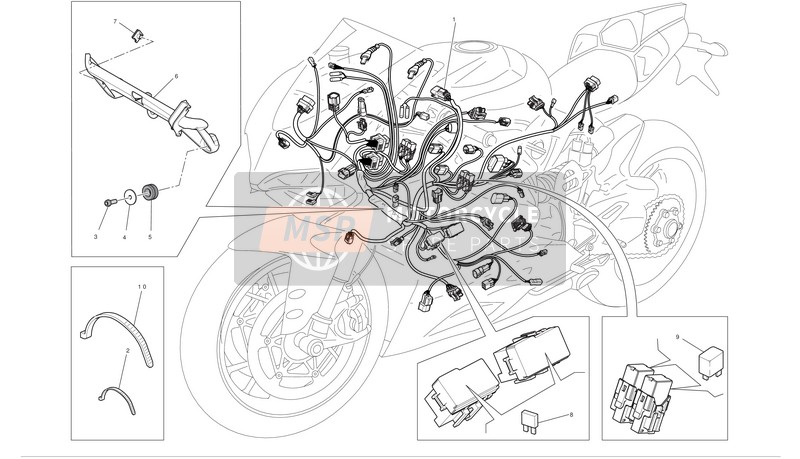 Ducati SUPERBIKE 1199 PANIGALE S Usa 2012 Sistema eléctrico para un 2012 Ducati SUPERBIKE 1199 PANIGALE S Usa