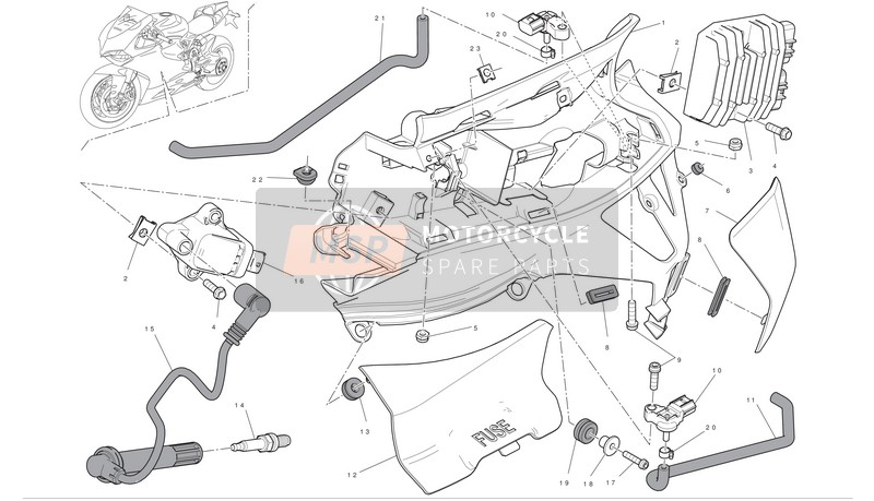 Ducati SUPERBIKE 1199 PANIGALE S Usa 2012 Electrical System (l.h.) for a 2012 Ducati SUPERBIKE 1199 PANIGALE S Usa